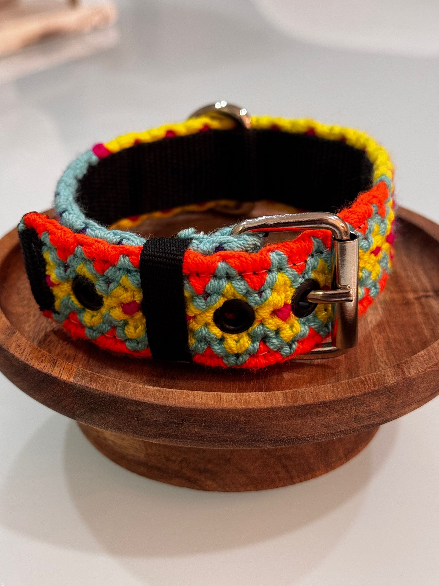 Wayuu Dog Collar - Fully Threaded Design - Small (15.5 inches)
