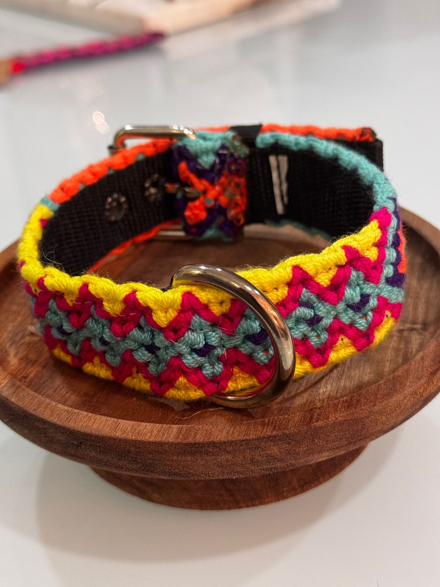 Wayuu Dog Collar - Fully Threaded Design - Small (15.5 inches)