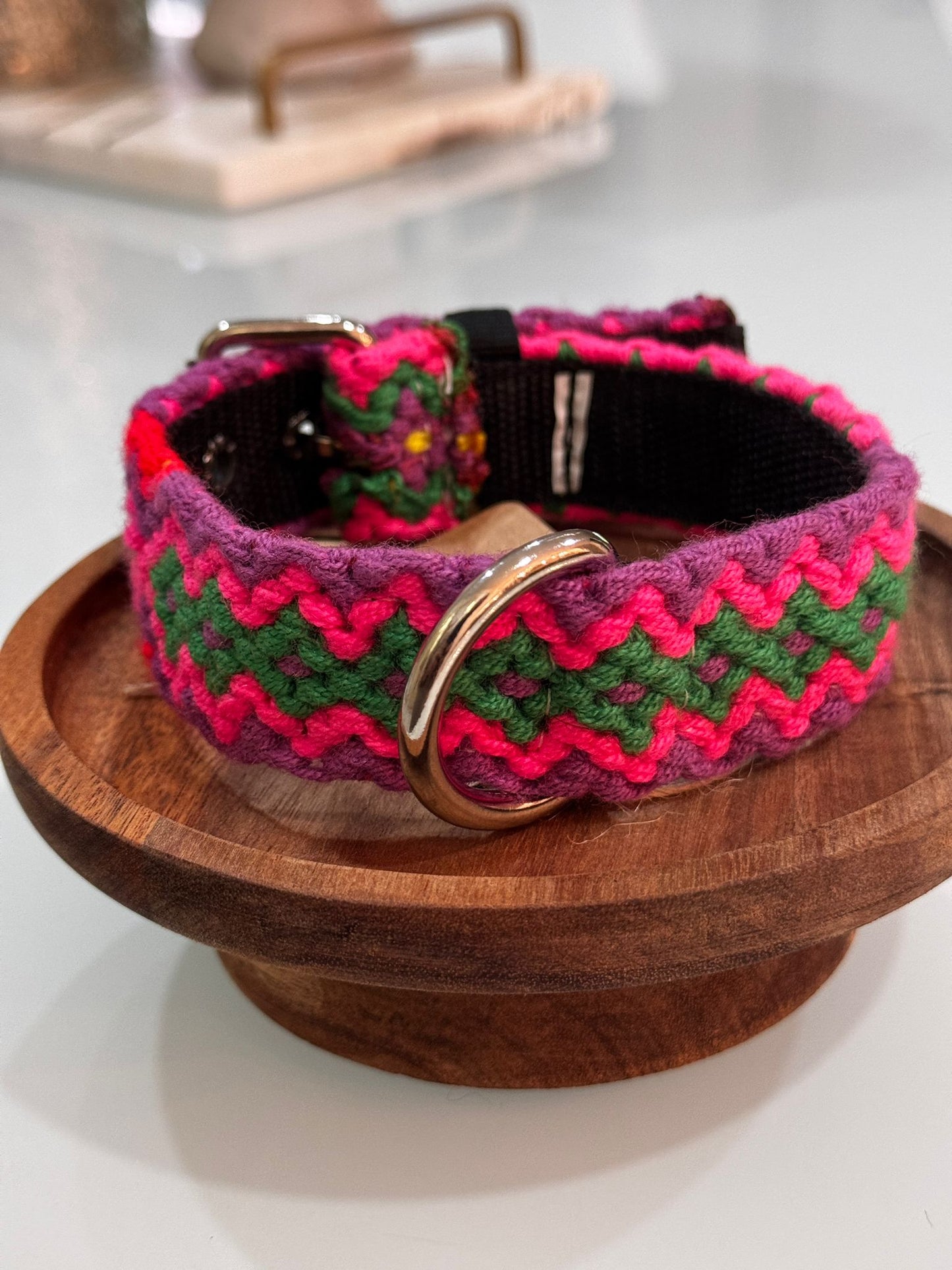 Wayuu Dog Collar - Fully Threaded Design - Small (15.5 inches)